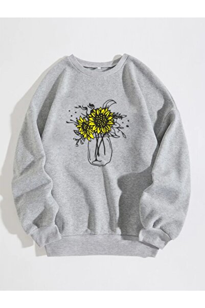 HOFFNUNG Sunflower Printed Unisex Sweatshirt