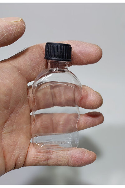 wellLine 10 Adet 50ml pet plastik Şişe Küçük siyah plastik Kapaklı Çok Amaçlı...