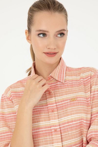 U.S. Polo Assn. Cămașă cu mânecă lungă Salmon pentru femei 50283556-VR047