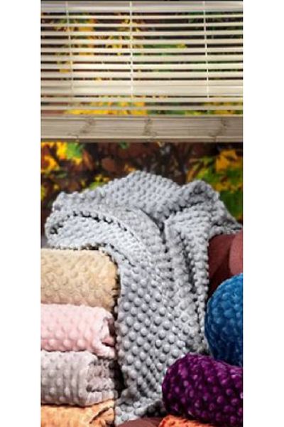 MİNK Luxury Mink Bud King Size 500 Gray Blanket - 200X220 Both Bedspread