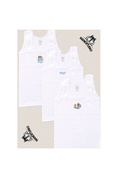 MarkaTurko BLUEY SPECIAL DESIGN PRINTED PASSION GIRL'S THICK STRAP ATHLETE 3-PACK