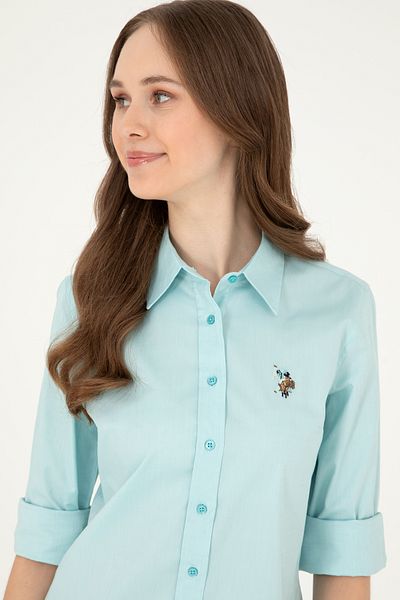 U.S. Polo Assn. Γυναικείο πουκάμισο με μακρυμάνικο βασικό μέντα 50283987 -VR090