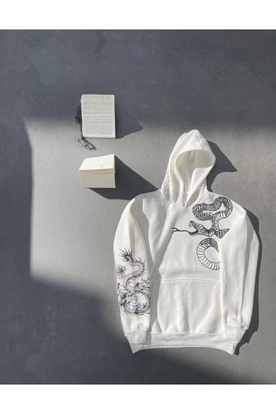 leyla sanat sanata yeni bir bakış açısı Leyla Sanat a New Perspective on Art Long Sleeve Hoodie Printed Sweatshirt - White
