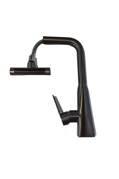 FLEKO BATARYA Fleko Lora Plus 4-Function Spiral Anthracite Sink Faucet