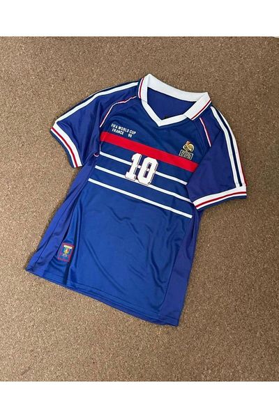 Lion Spor Ζινέντιν Ζιντάν Γαλλία Μπλε Μύθος Νοσταλγία - Προσαρμοσμένη φανέλα 1