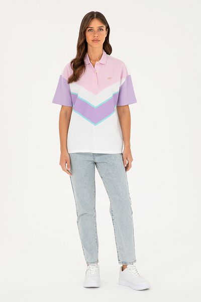 U.S. Polo Assn. Pantaloni de damă albastru deschis Mom cu talie înaltă 50284793-dn0021