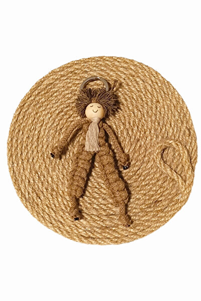 nftart.design سلسلة مفاتيح مكرامية محبوكة للأولاد مع ربطة عنق باللون البيج وب...