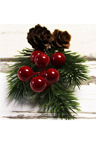 Yenigeldi 2 Adet Çam Kozalaklı Kokina Red Berry Yılbaşı süsü
