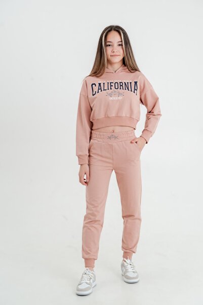 Mışıl Kids Σετ φόρμας με κουκούλα για κορίτσια με στάμπα της Καλιφόρνιας