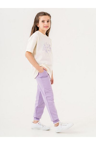 Mışıl Kids Hey You Dont Give up Okay? Printed Girl's Tracksuit T-Shirt Set
