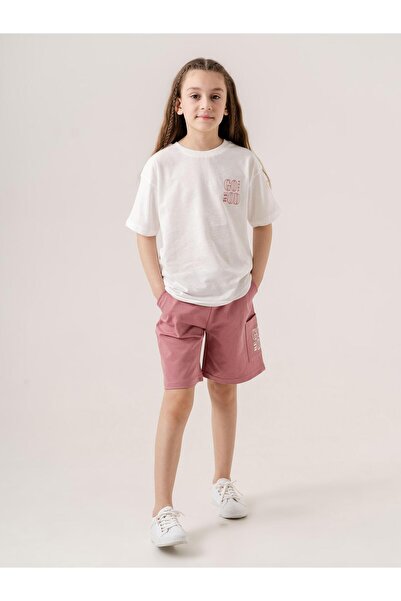 Mışıl Kids Feel Be God Imprimat Buzunar Imprimat Detaliu Tricou Fata Pantalon...