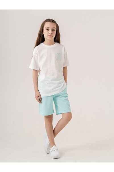 Mışıl Kids Feel Be God Imprimat Buzunar Imprimat Detaliu Tricou Fata Pantalon...