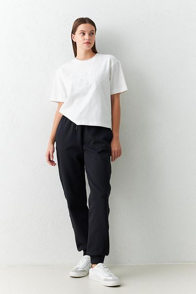 Setre Black Ankle Elastic Comfortable Cut Sweatpants