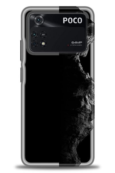 Sitrin Aksesuar حافظة هاتف Xiaomi Poco M4 Pro 4G مطبوعة بدقة عالية - Mountain /Style