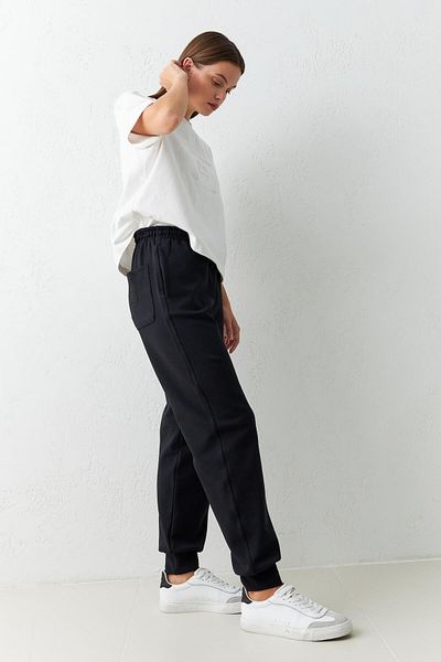 Setre Black Ankle Elastic Comfortable Cut Sweatpants