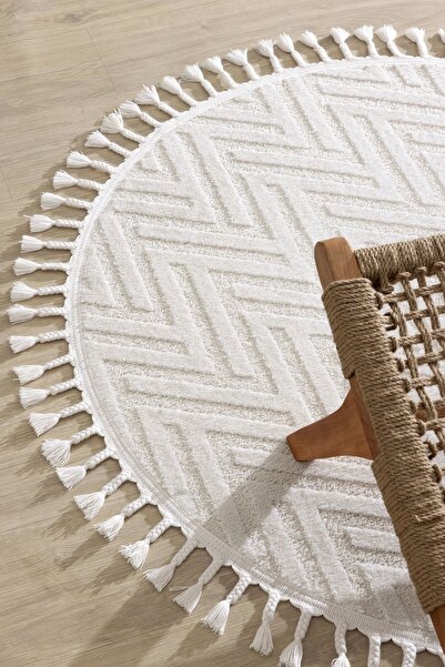 Koza Halı Malta İskandinav Krem Halı Oturma Odası Yatak Odası Koridor Mutfak Makine Halısı 33058