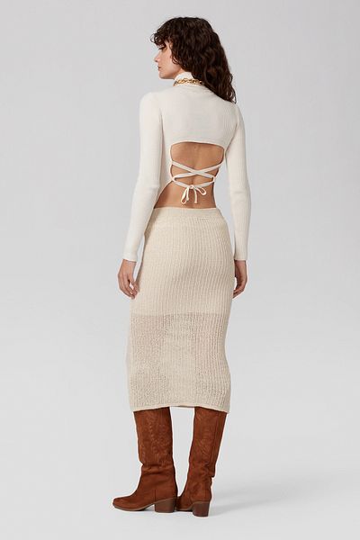 PARKhande Brit Tie-Up Low-Cut White Blouse