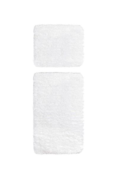 Koza Home Douro Shaggy 2-Piece Bath Mat White Non-Slip Base 60 X 100 - 50 X 60
