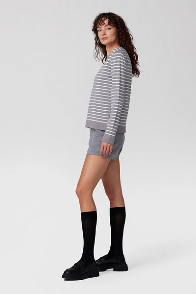 PARKhande Gray Striped Soft Sweater