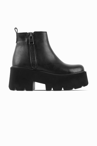 Lal Shoes & Bags Cizme de damă Raven cu fermoar cu toc înalt-negru
