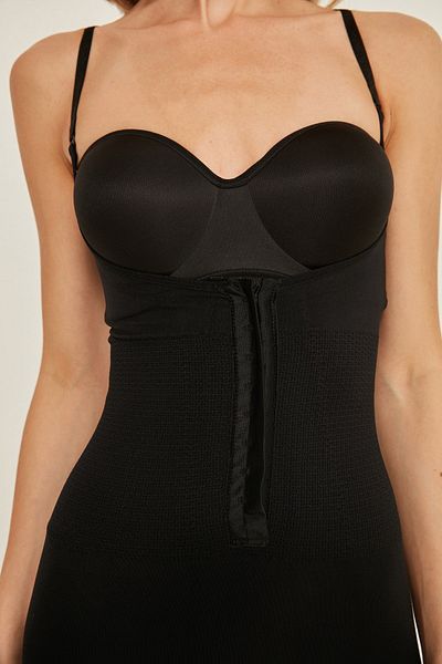 C&City C12093 Nahtloses Damen-Korsett vorne mit offenen Brustbeinen, Schwarz
