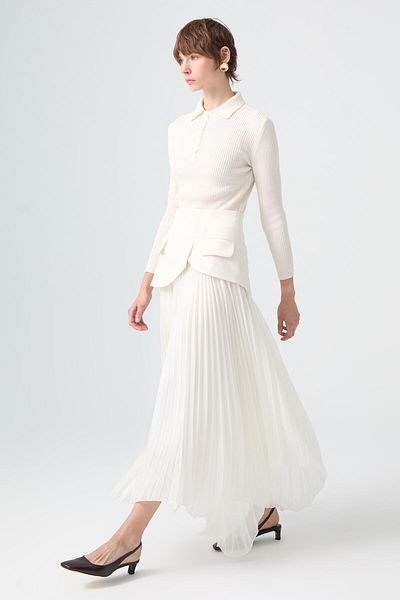 Touché Privé Chiffon Pleated Skirt