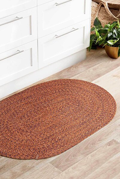Koza Halı Cesta El Yapımı Örgü Kiremit Kilim 80x120 4033