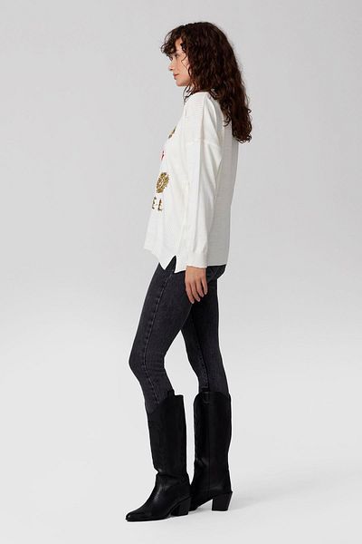 PARKhande Lip Printed Knitwear Sweater - Ecru