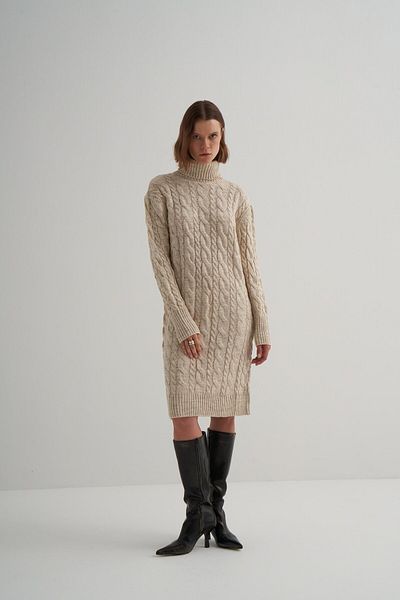 PARKhande Stone Color Hair Braided Long Dress