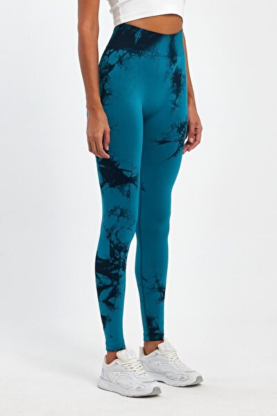 RYU Batik Desenli Kadın Tayt Büzgülü