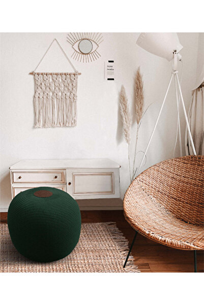 Koza Home Fluffy Örgü Puf Yeşil 8002