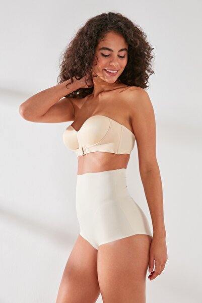 C&City C12708 Women's Laser High Waist Cut Slip Corset Skin