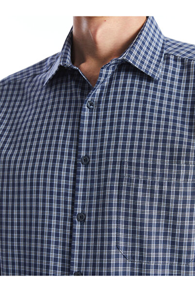 LC Waikiki Чоловіча сорочка Regular Fit з довгим рукавом у клітинку з габардину