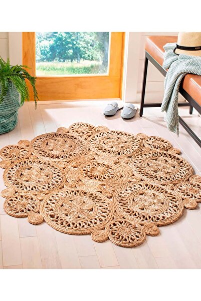 Koza Halı Natura El Dokuma Jüt Bohem Tarz Otantik Salon Oturma Odası Koridor Yatak Odası Natural Halı 00004a