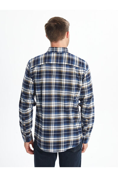 LC Waikiki Ανδρικό πουκάμισο κανονικής εφαρμογής μακρυμάνικο καρό Gabardine