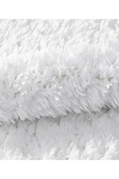 Koza Home Douro Shaggy 2-Piece Bath Mat White Non-Slip Base 60 X 100 - 50 X 60
