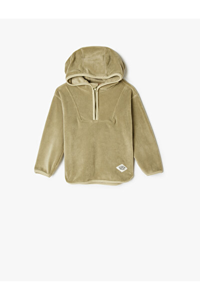 Koton Polar Sweatshirt Dik Yaka Yarım Fermuarlı Uzun Kollu