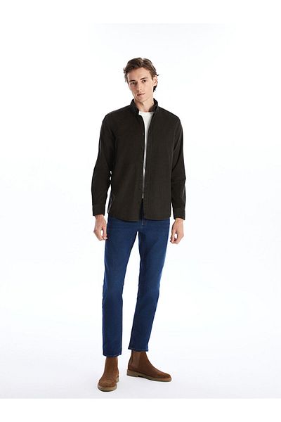 LC Waikiki Regular Fit Long Sleeve Velvet Men's Shirt