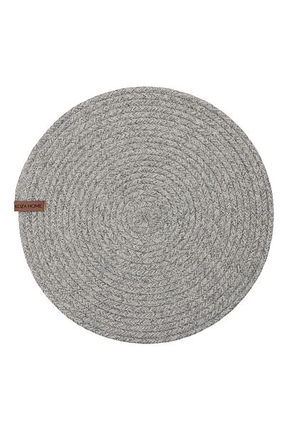 Koza Home Cesta American Service Handmade Cotton Gray Jute Knitted Decorative Plain Supla 37x37cm 9681