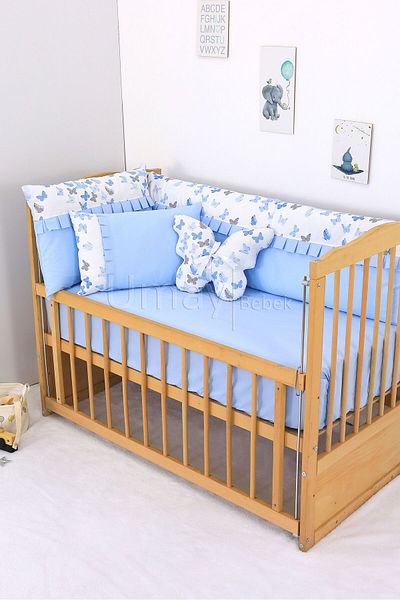Umaybebek طقم غطاء لحاف أطفال مقاس 70x110، حشوة، شرشف مسطح - 100% قطن