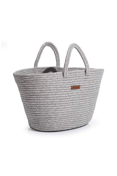 Koza Home Cesta Ручна робота Бавовняна сіра плетена сумка Пляжна Повсякденна Декоративна сумка 26x57см