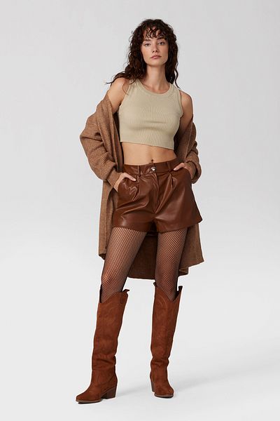 PARKhande Beige Crop Tank Top