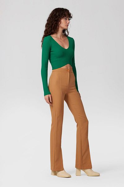 PARKhande Long Sleeve Crop with V-Neck - Green