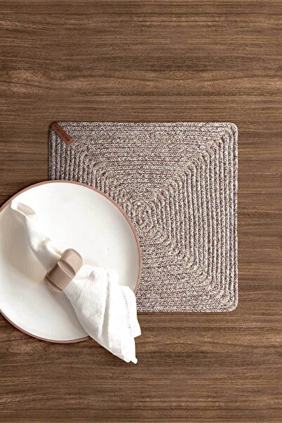 Koza Home Cesta El Yapımı Örgü Natural Kare Supla 32x32 4009