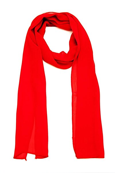 Yuchicly وشاح طويل من الشيفون الأحمر - شال - s- 120x22 سم