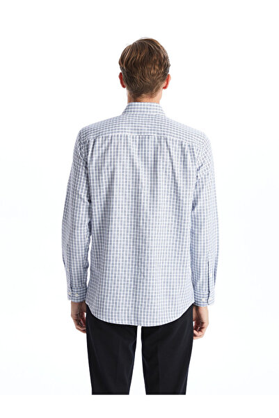 LC Waikiki Ανδρικό πουκάμισο κανονικής εφαρμογής μακρυμάνικο καρό Gabardine