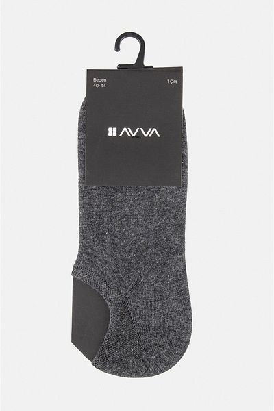 Avva Anthrazitfarbene Sneakersocken für Herren E008553