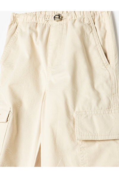 Koton Cotton Jogger Pants - Cargo Pocket and Elastic Waist