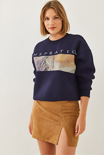 Bianco Lucci Kadın Baskılı Sweatshirt MBHS020 60601020