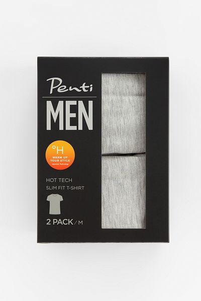 Penti Ανοιχτό γκρι Melange Basic H-tech κανονικό μπλουζάκι 2 τεμαχίων